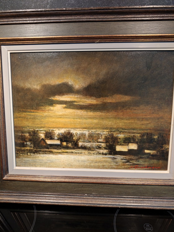 Original Painting by Jules Gaubergen "Silent Evening" – Paintings & Drawings, Wood (photo 2 of 6)
