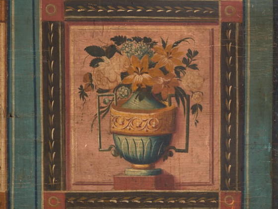 Cassapanca nuziale antica dipinta in pino – Impero Austro-Ungarico, 1841 – Armadi contenitori, Bronze (photo 12 of 40)