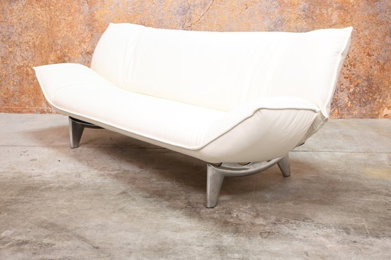 Image 1 of Refurbished white leather Leolux Tango designer sofa