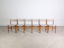 Original 6-piece set of Erik Buch chairs, mid-century style, teak vintage