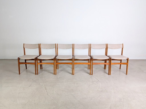 Conjunto original de 6 sillas Erik Buch, estilo mediados de siglo, teca vintage.