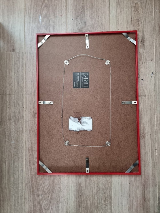 Image 1 of Frances Eckhardt - A3 frame with art hand-painted figurative face red detail no. 1