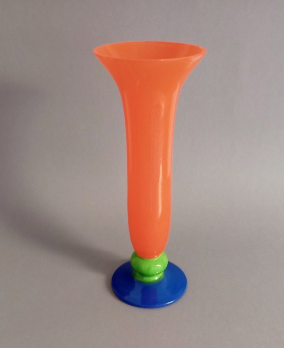 Image 1 of Rückl 'Aero' art-deco tango glass vase 1925 Czech Republic rare!