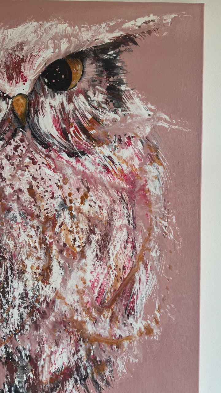 Uil schilderij 120x100 acryl op canvas | €599 | Whoppah, image size:720x1280