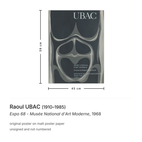 Raoul Ubac Poster Expo 68 - Musée National D'Art Moderne – Paper (photo 3 of 5)