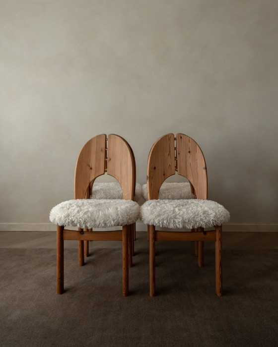 Image 1 of Vintage Danish Pine Dining Chairs (Set of 4) | Niels Koefoed Style | Rustic Scandinavian Modern | 1970s–80s