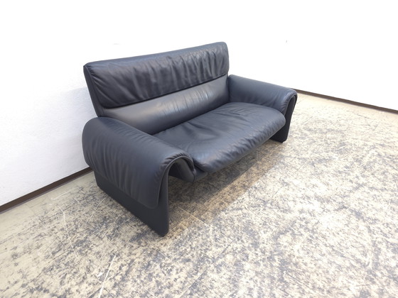 Image 1 of De Sede ds 2011 Designer Sofa Leather Sofa Couch Two-Seater Blue