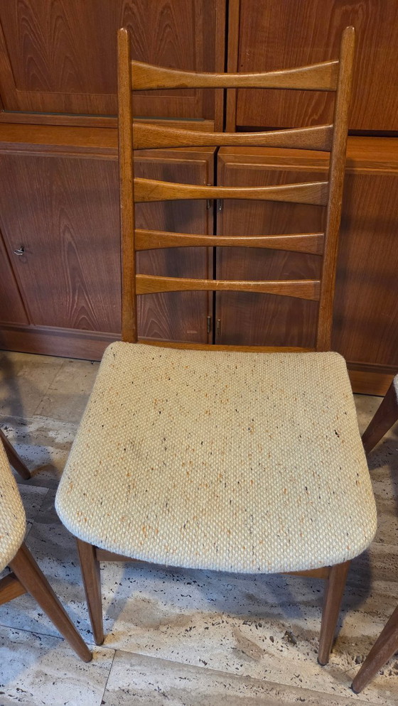 Image 1 of 6 dining room chairs Benze Sitzmöbel, teak, vintage, newly upholstered