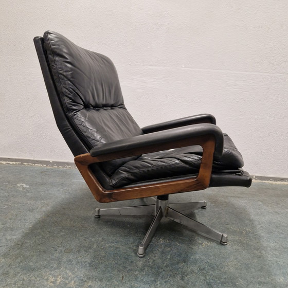 Image 1 of Strassle Vintage leather armchair swivel chair swivel chair