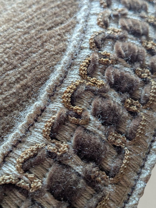 Ensemble de nappes vintage 3 pièces des années 60/70 – Marron/Beige – Chaleureux et nostalgique