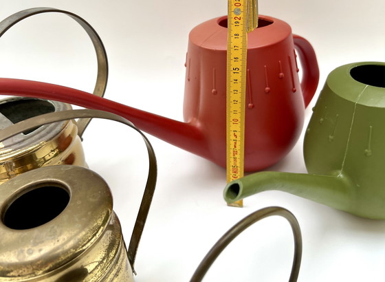 Image 1 of Collection of watering cans – 2× Ebert, 2× brass (1960s) & 1× very old copper can (around 1900)
