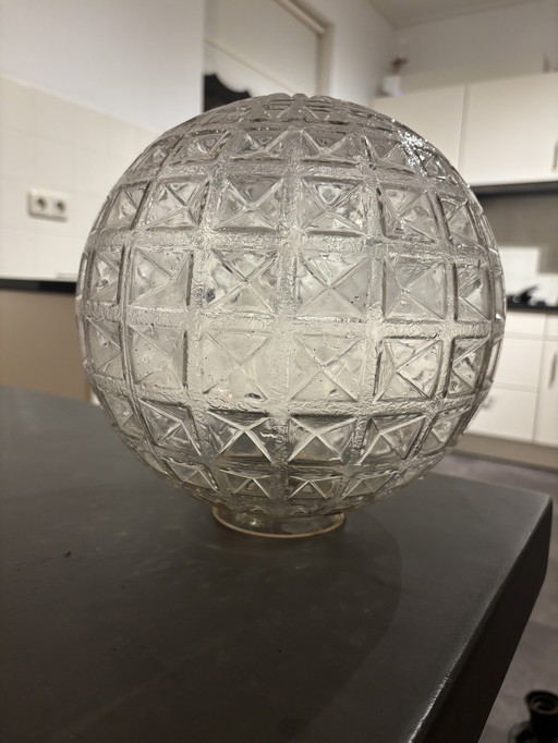 Vintage Glazen Bol Lampenkap 25cm (Met Poot)