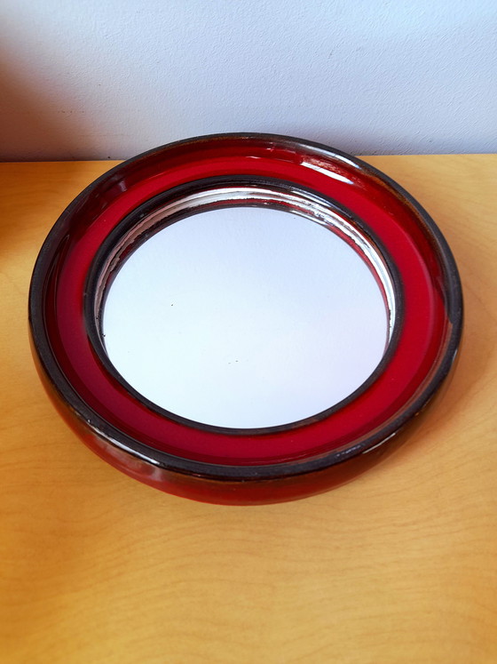Image 1 of Glazed ceramic mirror by Gérard Hoffman, 1960