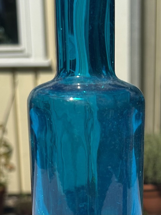 2 bottles: Apothecary bottle + Elegant turquoise glass bottle, vintage turquoise – Decorative Objects (photo 5 of 5)