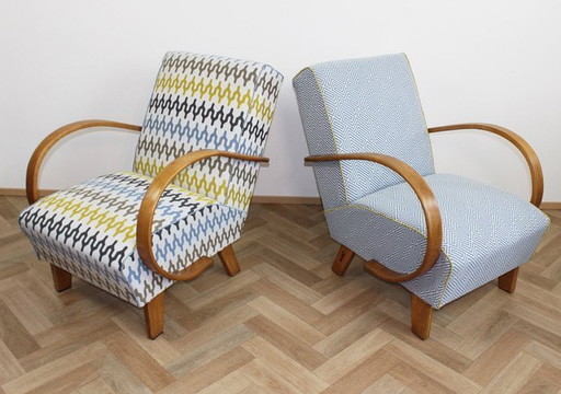 2x Fauteuils "Color Duo" par Jindrich Halabala