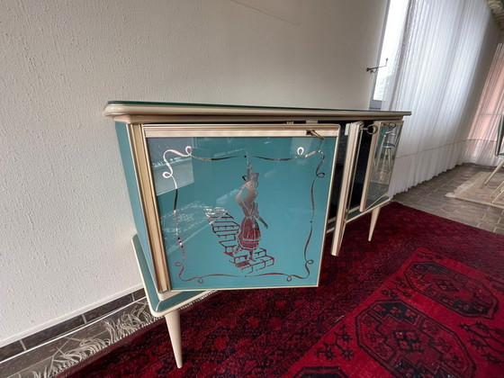 Image 1 of Credenza italiana di metà secolo con specchio — di Umberto Mascagni (anni '50-'60)