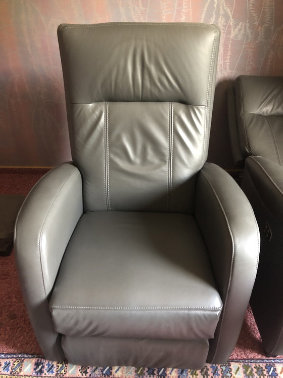 2 fauteuils inclinables à réglage électrique – Fauteuils de relaxation, Leather (photo 7 of 8)