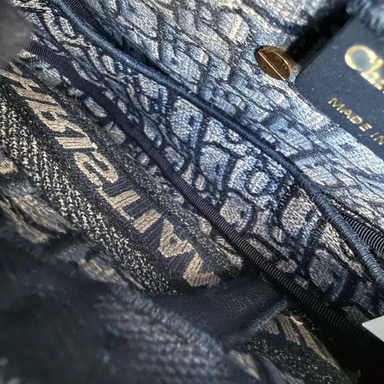 Image 1 of DIOR SADDLE MEDIUM - OBLIQUE CANVAS MONOGRAM DARK BLUE GOLD HARDWARE