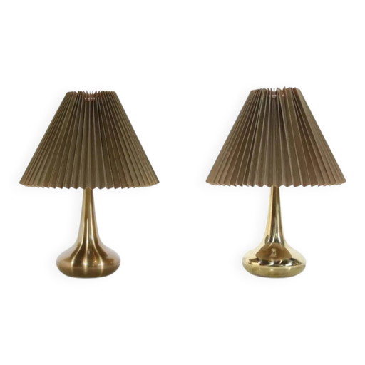 Set of 2 brass Jo Hammerborg Orient table lamps by Fog and Morup – Fog & Mørup, tafellampen, Aluminium, Design