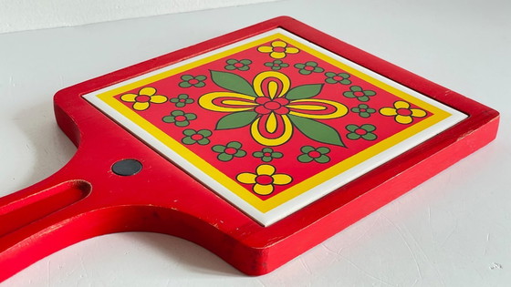 Image 1 of Vintage rode onderzetter