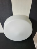 Vintage DKN Leuchte plafonniere large opaline glas wit uit de jaren '60.