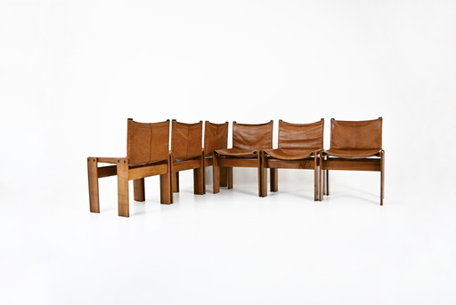 Monk Dining Chairs by Afra & Tobia Scarpa for Molteni, 1970s, Set of 6