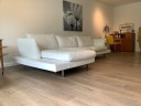 White leather corner sofa, Chaise Lounges