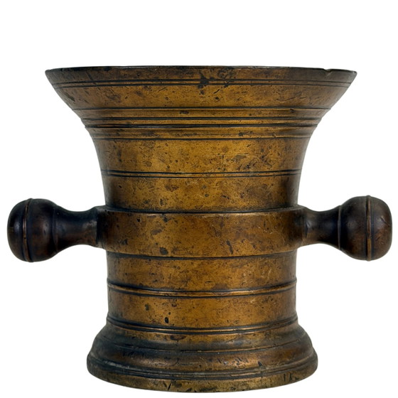 Antieke Nederlandse Bronzen Vijzel met Stamper – 17e/18e Eeuw – 3 kg – Keukenaccessoires (photo 2 of 8)