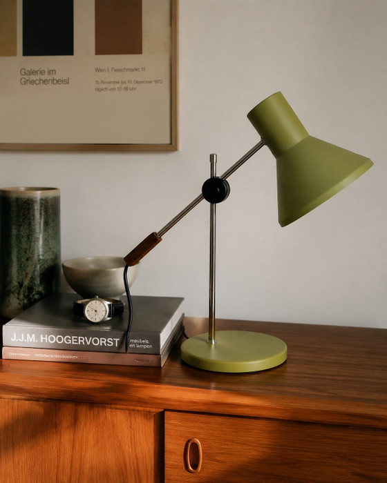 Lampada da scrivania vintage anni '60 Anvia Almelo J.J.M. Hoogervorst – Lampade da scrivania, Metal, Wood (photo 2 of 12)
