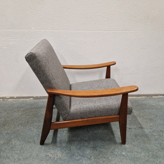 Fauteuil Vintage Easy Chair Récemment Retapissé Fauteuil Danois Années 60 – Textile, Wood (photo 2 of 12)