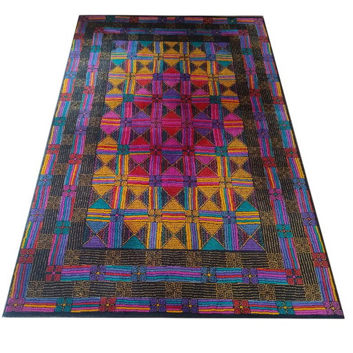 Magnifique tapis géométrique en laine italienne des années 1980 par Missoni pour T&J Vestor