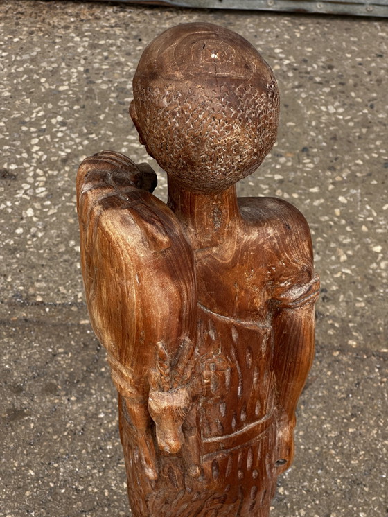 Image 1 of Art Africain - Sculpture bois année H 80 cm - 1920-1930 - Homme chasseur