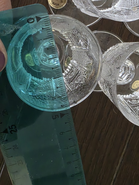 Image 1 of Set of 6 vintage crystal glasses (shot/liqueur) Kristal Zaječar