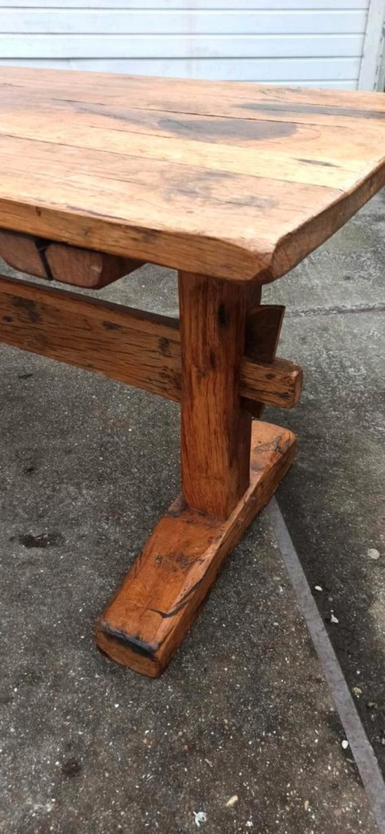 Image 1 of Antique rustic solid oak large dining table