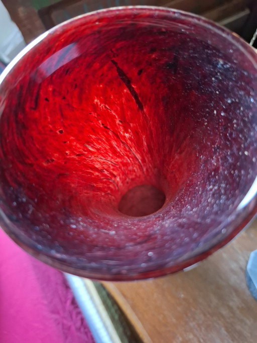 Large 37cm Vintage Mid-Century Cased Art Glass Statement Vase - Flawless Mint Condition – vazen (photo 2 of 6)