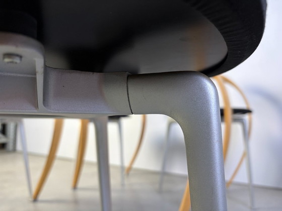 Revers Dining Chairs by Andrea Branzi for Cassina, 1993, Set of 6, Wood, Metal, Black, Modern (photo 3 of 13)