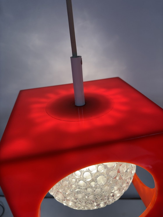 Image 1 of Suspension allemande style Spoutnik, années 70, style Mid-Century, en verre, par Richard Essig