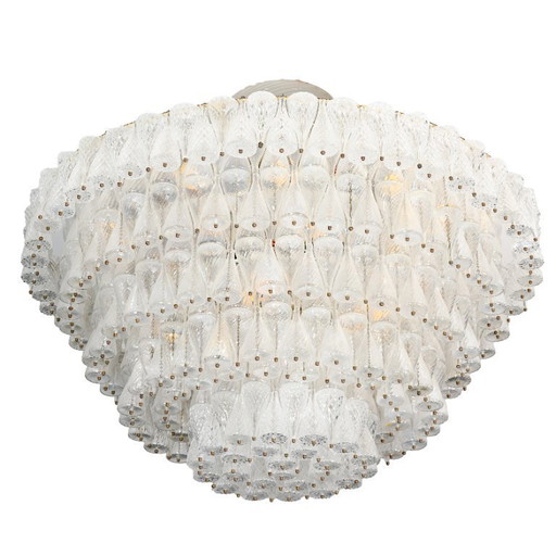 Grande lampadario degli anni '60 dell'iconico Hilton Hotel di Amsterdam attribuito a Seguso