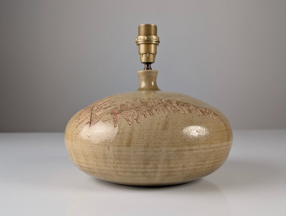 Image 1 of Ceramic Table Lamp in the Style of Roger Capron with Herbier Fern Motif, 1960s