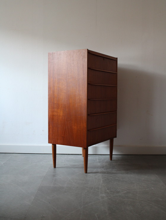 Image 1 of Vintage Deense ladekast in teak, smal!