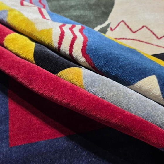 Alfombra de lana anudada a mano inspirada en Albert Gleizes - Diseño geométrico cubista (200x300cm) – Wool (photo 5 of 8)