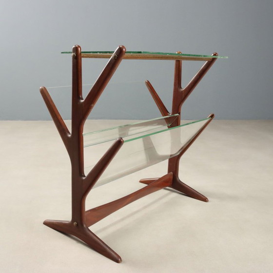 Tijdschriftenrek van hout en glas uit de jaren 1950 – Wood (photo 3 of 10)