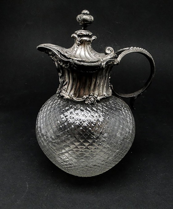 Wijnkan in art nouveau-stijl uit de 20e eeuw, afkomstig van WMF, Duitsland, jaren 1890. – Glazen & Karaffen (photo 11 of 15)