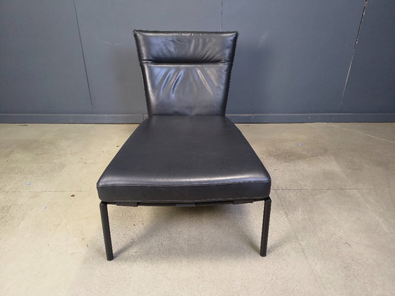 Image 1 of Chaise longue vintage in pelle nera di Peter Mally per Cor, anni '90