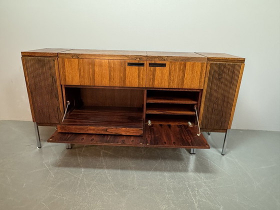 Image 1 of Mid-Century Blaupunkt Arizona Stereo Console with Integrated PE2010 Turntable and Matched Rosewood Veneer Speakers, Germany 1960