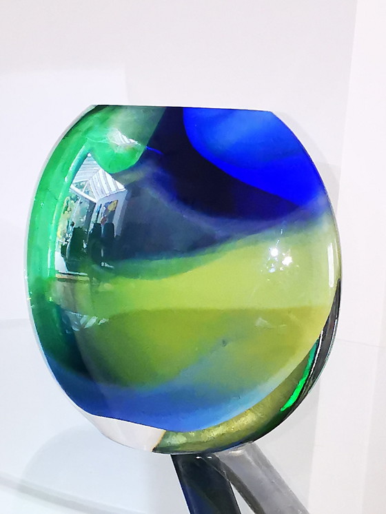 Image 1 of Verre d'art Hoglund, vase Ellips, années 1980