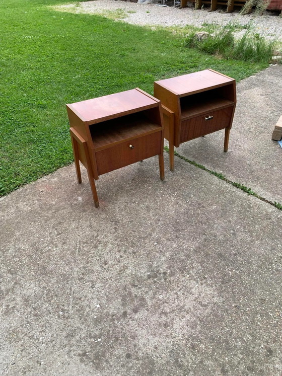 Mid-Century Nightstand by Varia, 1950s, Set of 2 – Wood, Mid Century Modern (photo 6 of 10)