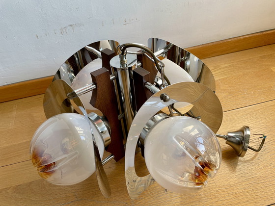 Image 1 of Lampe suspendue Mazzega Murano de l'ère spatiale