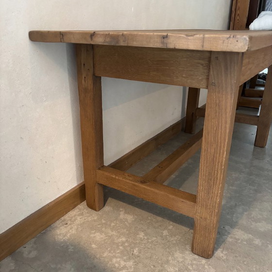 Image 1 of Raw oak farmhouse table