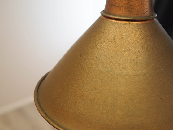 Deense messing hanglamp met industriële kegelvormige kap, Scandinavisch modern design, jaren 60 – Hanglampen (photo 8 of 11)